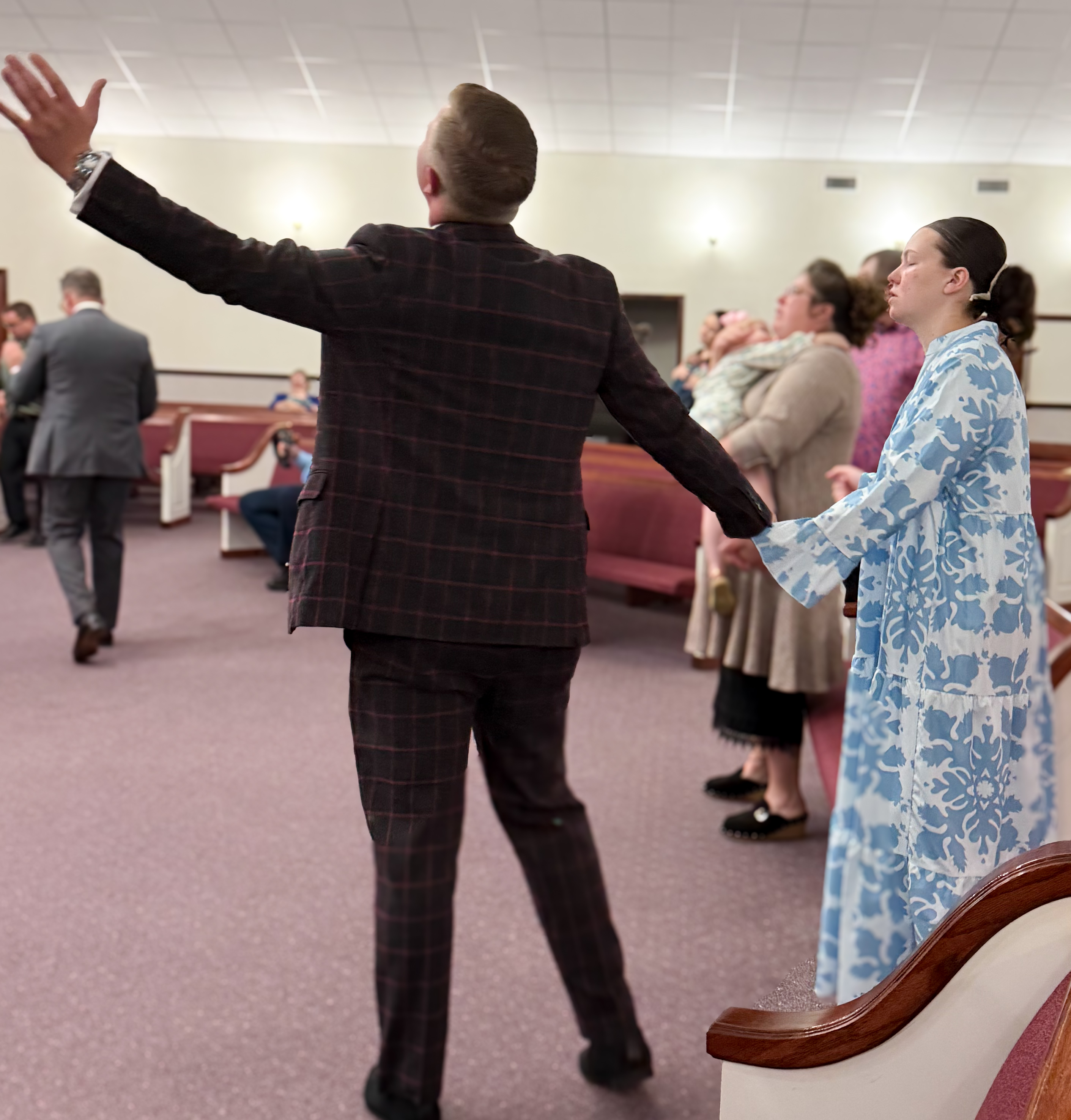 Congregation in worship